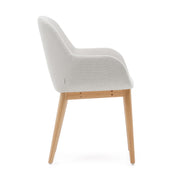 Markus Chenille Fabric Dining Chair in Natural Ash/Beige