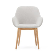 Markus Chenille Fabric Dining Chair in Natural Ash/Beige