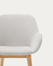 Markus Chenille Fabric Dining Chair in Natural Ash/Beige