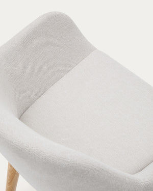 Markus Chenille Fabric Dining Chair in Natural Ash/Beige