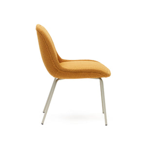 Emmett Boucle Fabric Dining Chair in Mustard