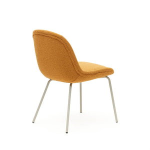 Emmett Boucle Fabric Dining Chair in Mustard