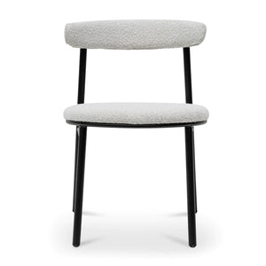 Bowie Boucle Fabric Dining Chair in White