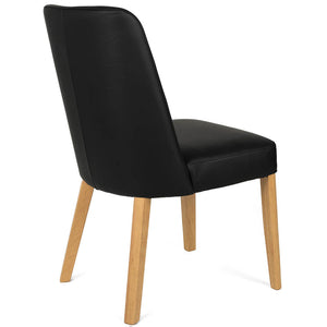 Caleb Leather Dining Chair in Natural/Black