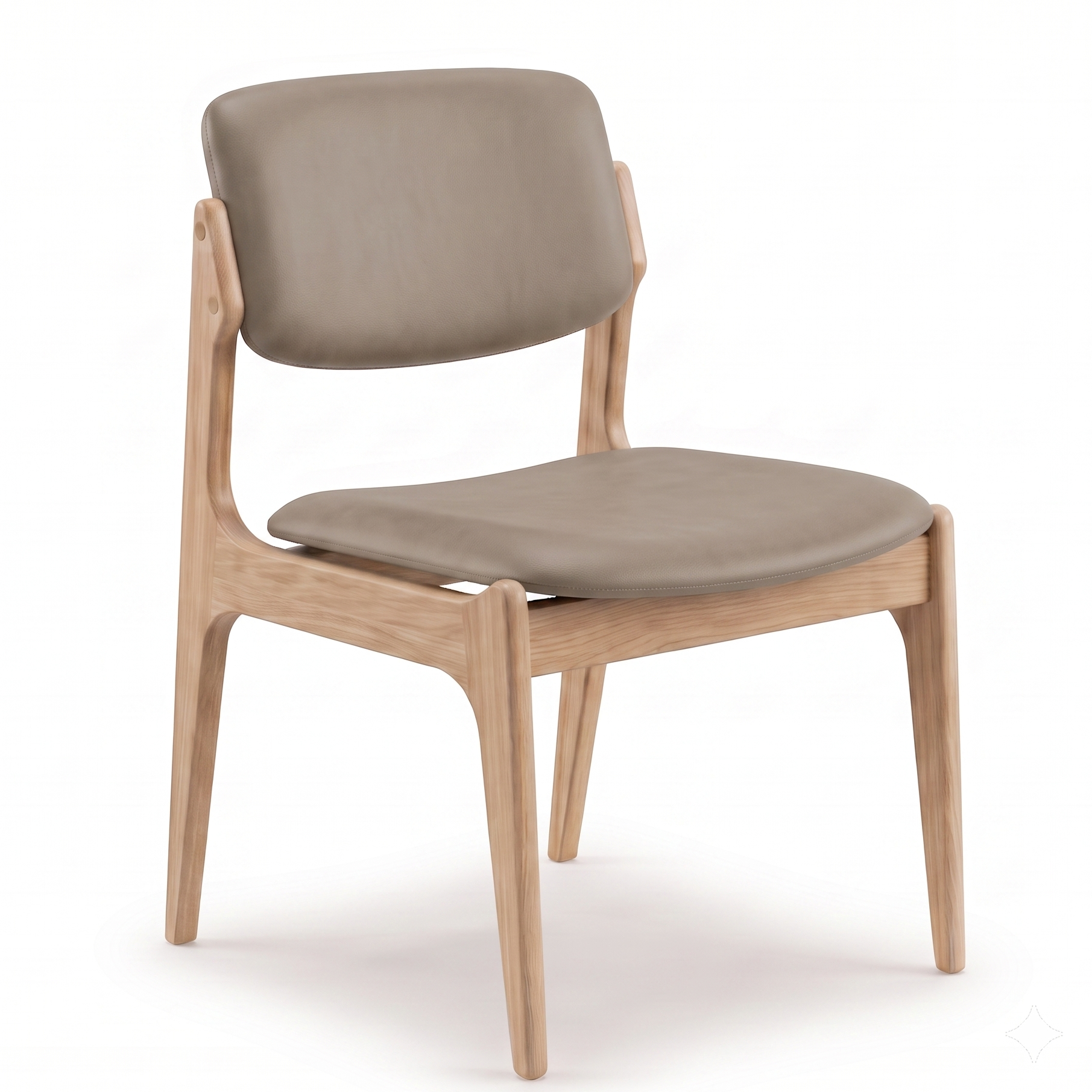 Larsen Leather Dining Chair in Natural/Mocha