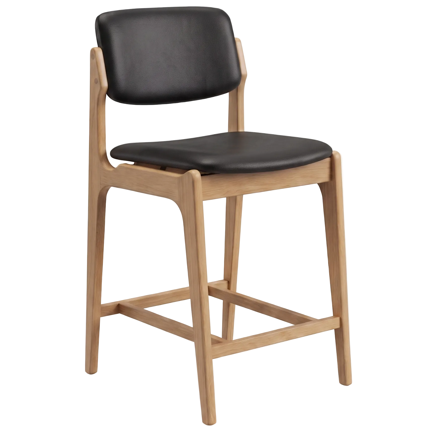 Larsen Leather Kitchen Bar Stool in Natural/Black