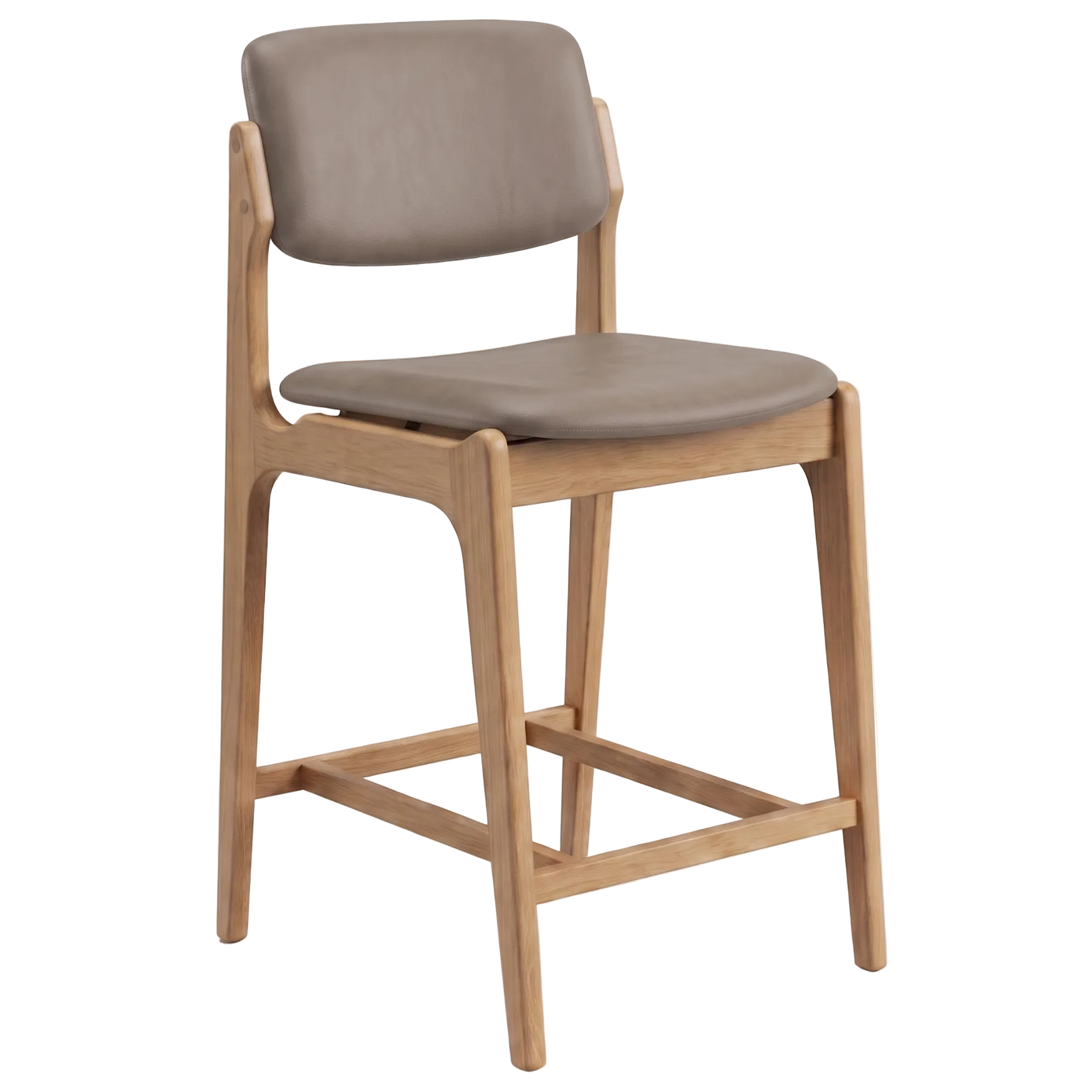 Larsen Leather Kitchen Bar Stool in Natural/Mocha