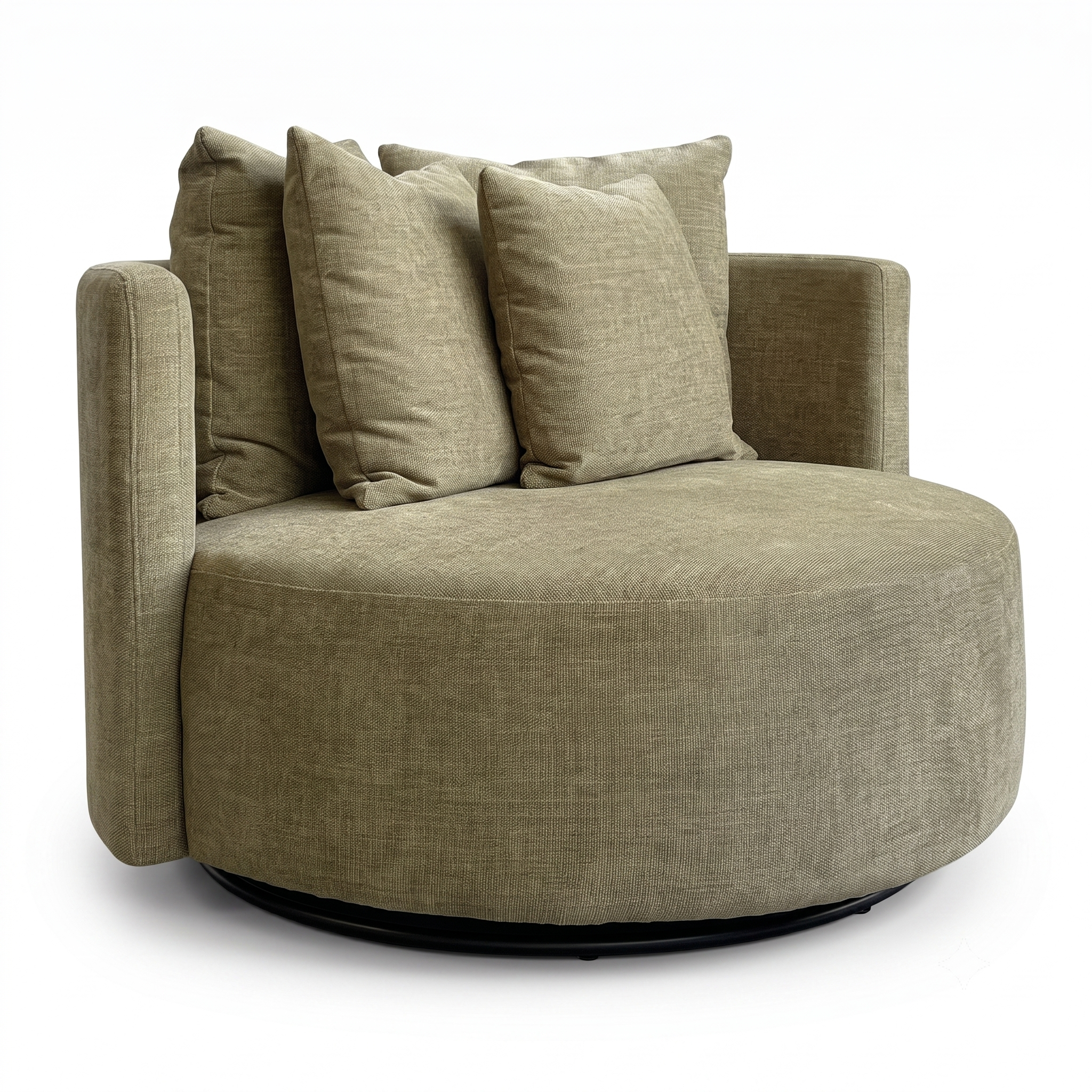 Bastian Fabric Swivel Occasional Chair in Green