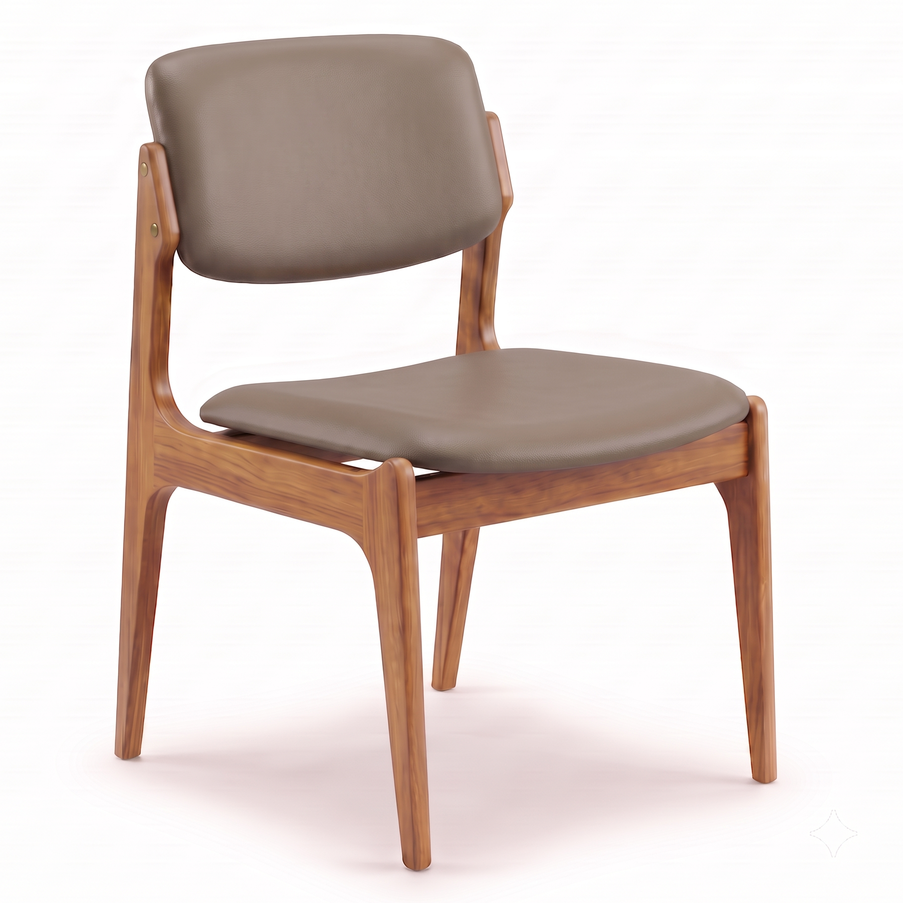 Larsen Leather Dining Chair in Light Walnut/Mocha