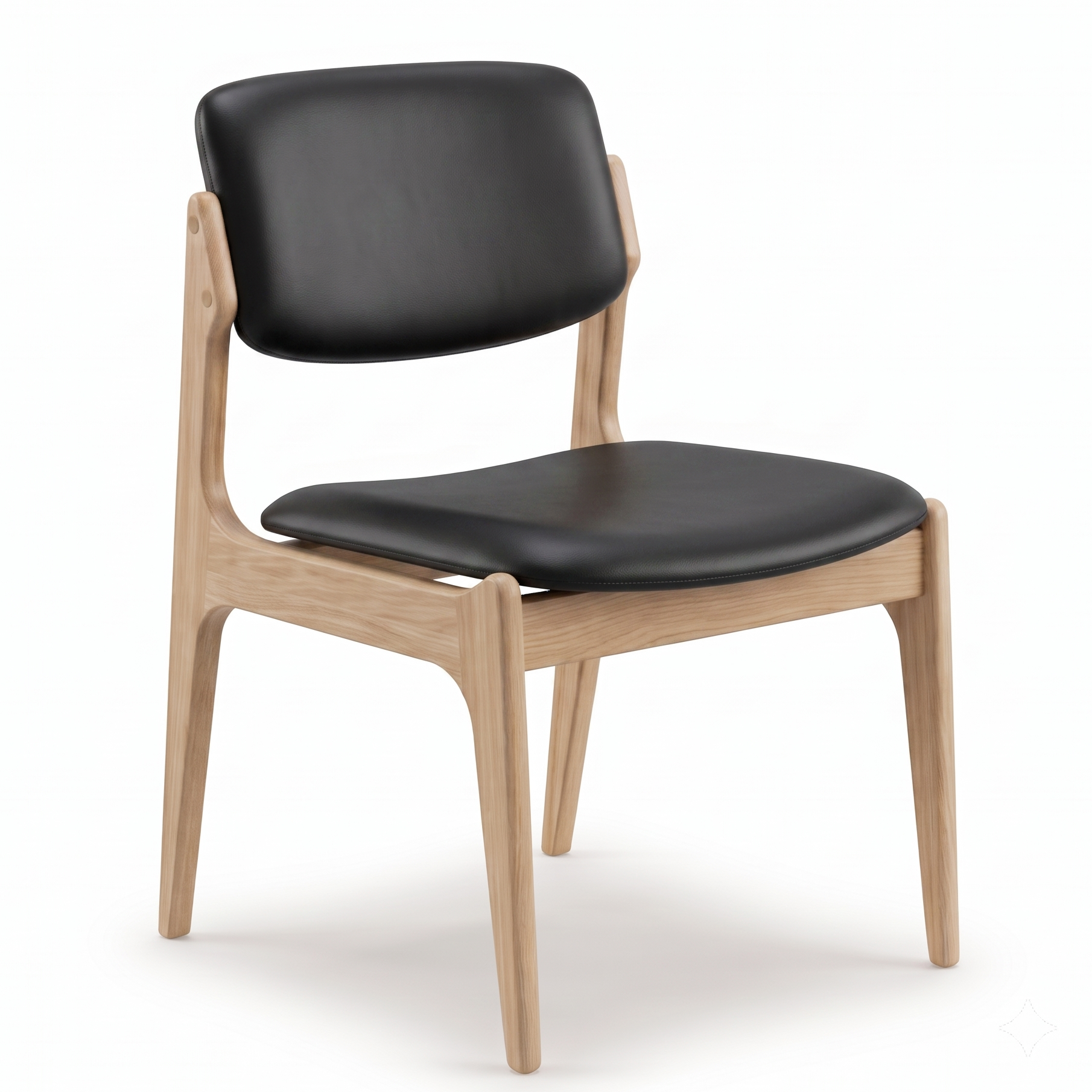 Larsen Leather Dining Chair in Natural/Black