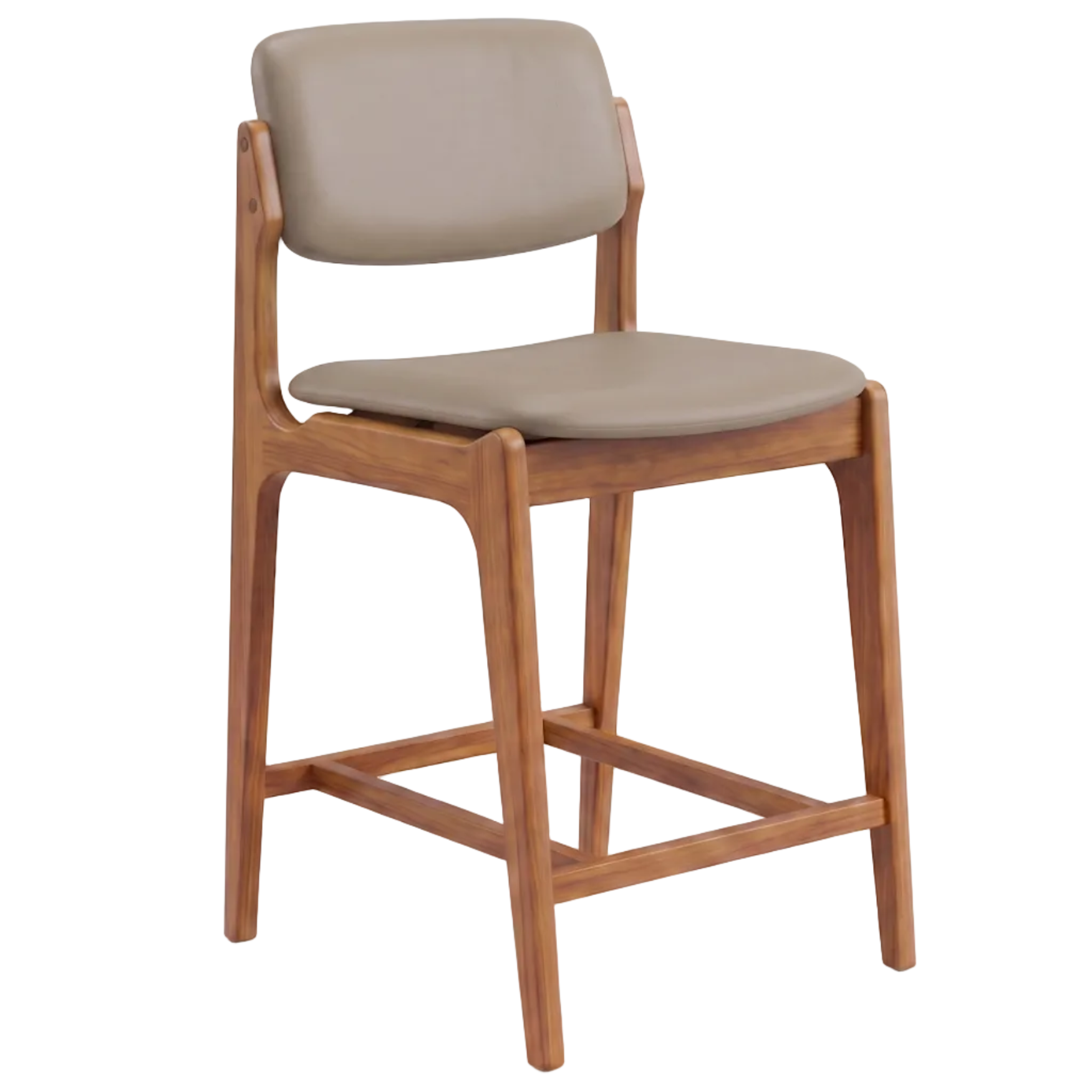Larsen Leather Kitchen Bar Stool in Light Walnut/Mocha