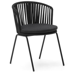 Albin Rope Dining Chair in Black