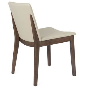 Declan Leather Dining Chair in Walnut/Wheat