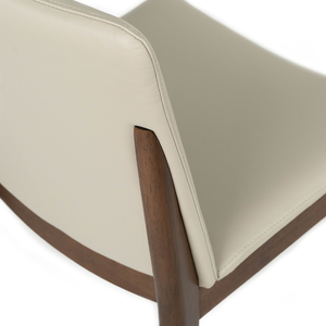 Declan Leather Dining Chair in Walnut/Wheat