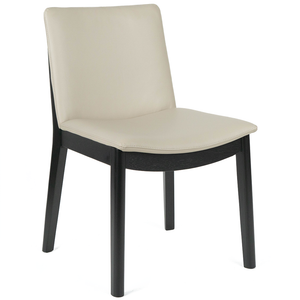 Declan Leather Dining Chair in Black/Wheat