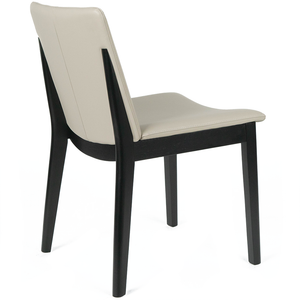 Declan Leather Dining Chair in Black/Wheat