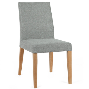 Maya Fabric Dining Chair in Natural/Light Grey