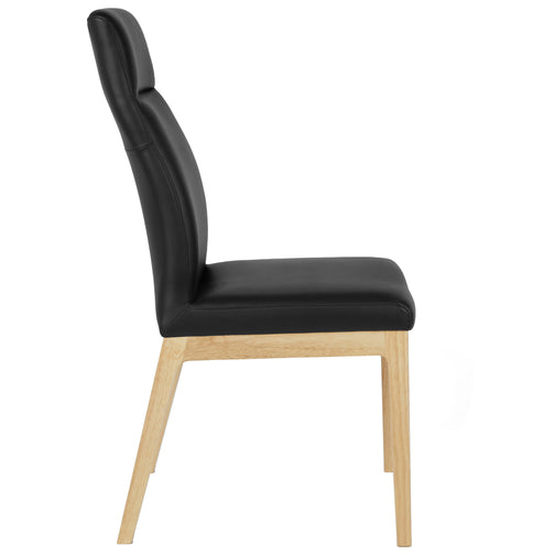 Angelo Leather Dining Chair in Oak/Black