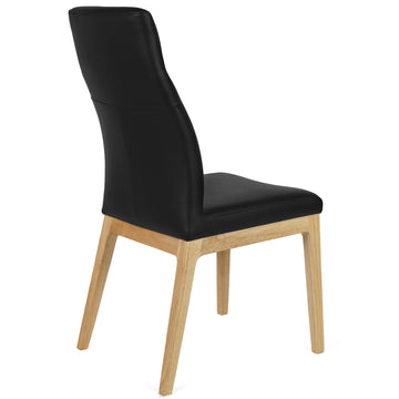 Angelo Leather Dining Chair in Oak/Black