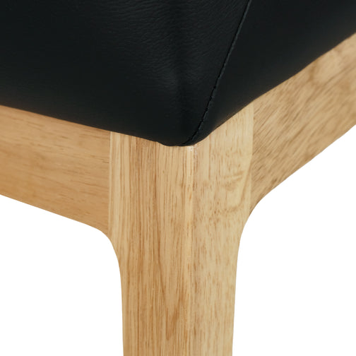 Angelo Leather Dining Chair in Oak/Black
