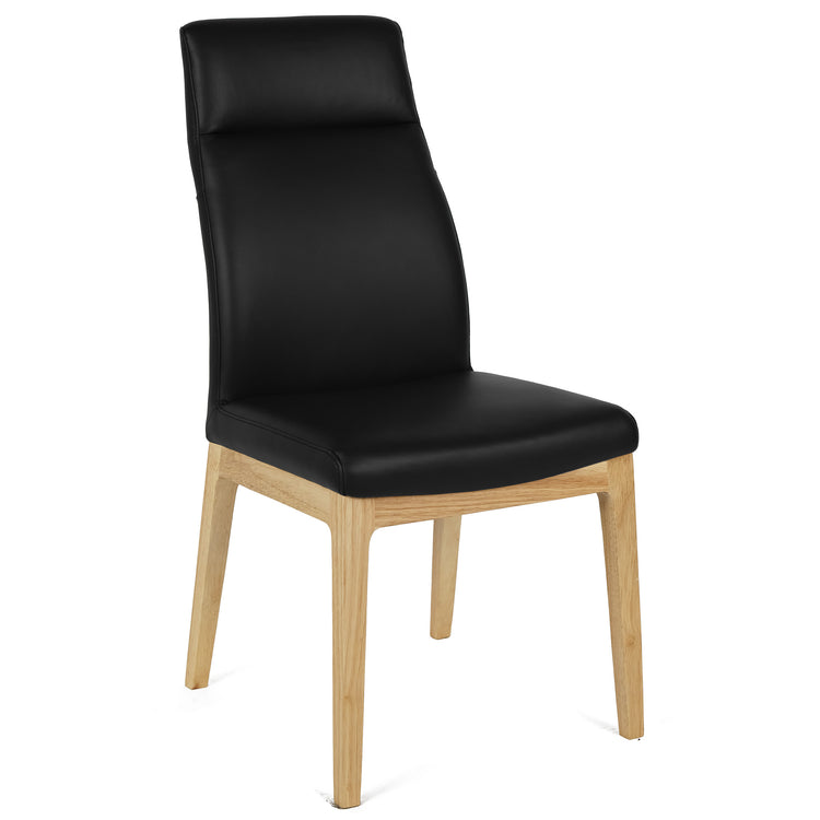 Angelo Leather Dining Chair in Oak/Black