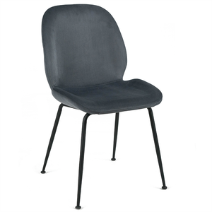 Angelo Velvet Dining Chair in Dark Grey