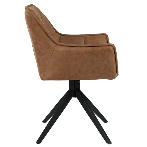April Microsuede Swivel Dining Chair in Cognac