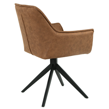 April Microsuede Swivel Dining Chair in Cognac
