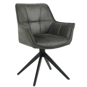 April Microsuede Swivel Dining Chair in Grey