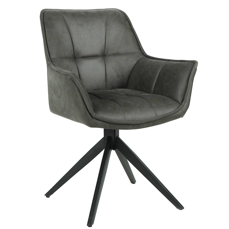 April Microsuede Swivel Dining Chair in Grey