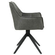 April Microsuede Swivel Dining Chair in Grey