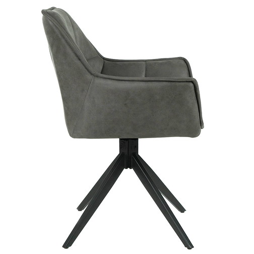 April Microsuede Swivel Dining Chair in Grey