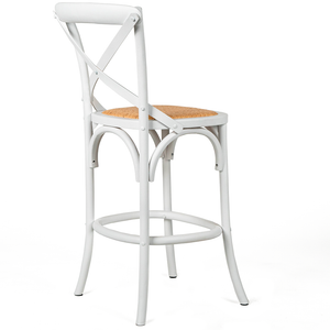 Baylor Rattan Kitchen Bar Stool in White