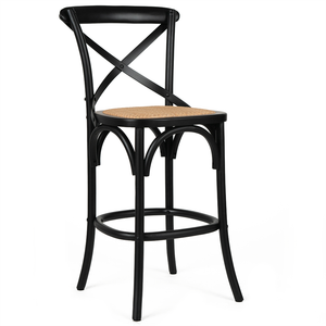 Baylor Rattan Kitchen Bar Stool in Black