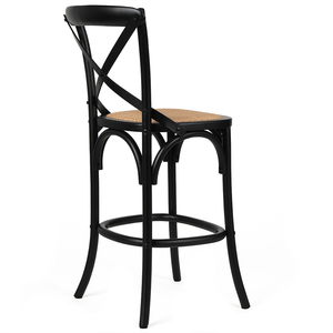 Baylor Rattan Kitchen Bar Stool in Black