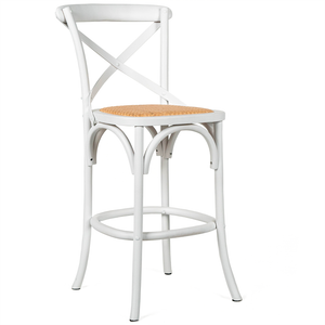 Baylor Rattan Kitchen Bar Stool in White