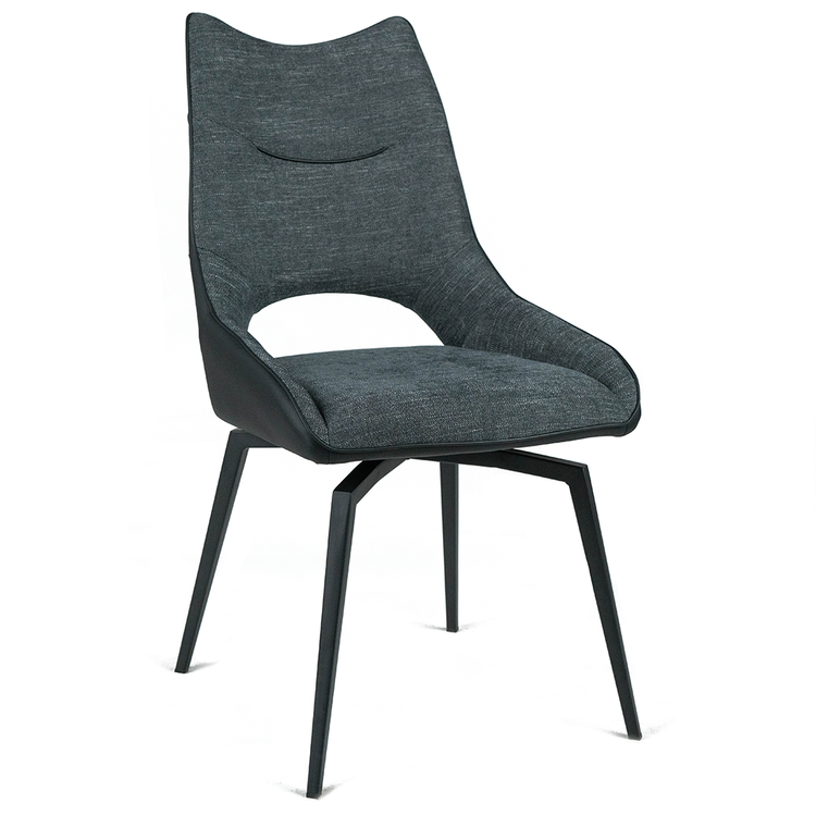 Bennett Fabric Swivel Dining Chair in Grey