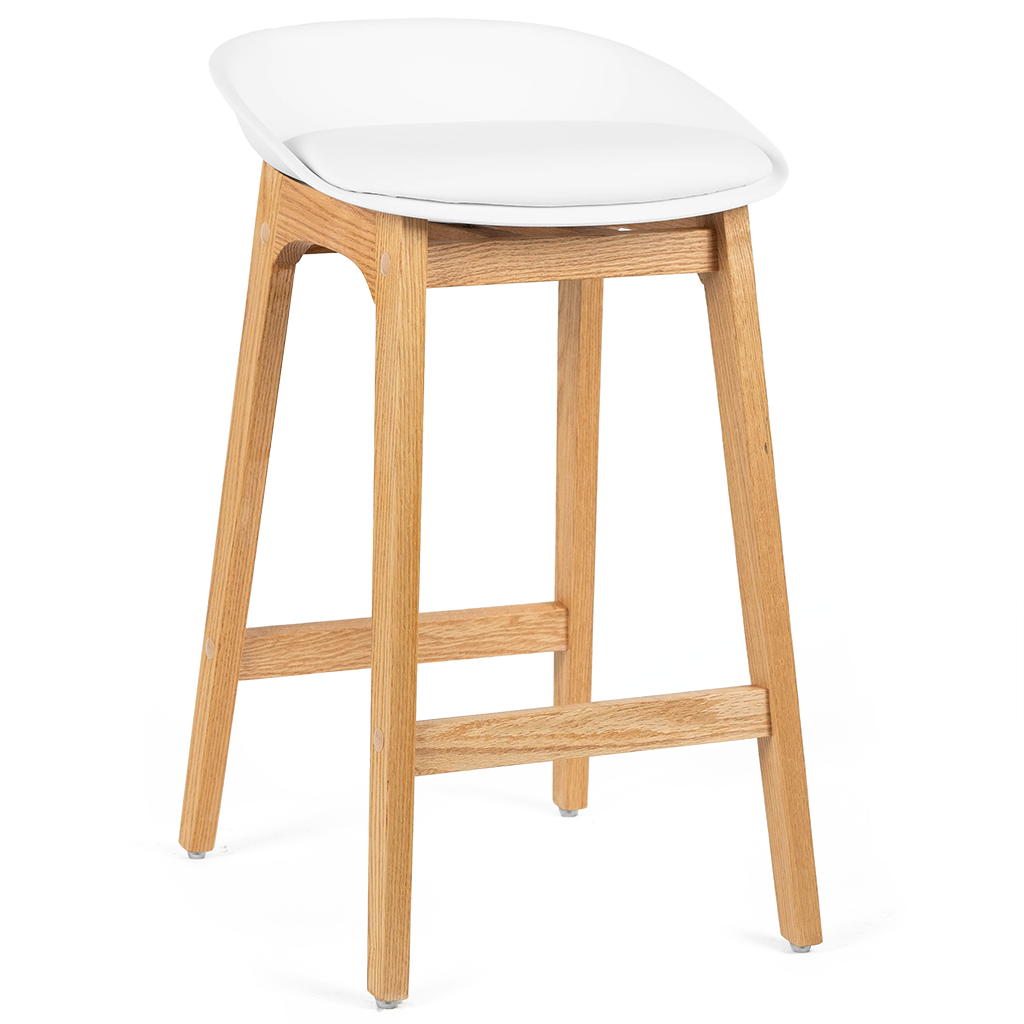Wood and white stool 2025