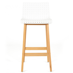 Byron Solid Oak Bar Stool in White Acrylic