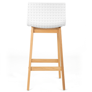 Byron Solid Oak Bar Stool in White Acrylic