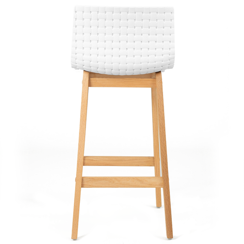 Byron Solid Oak Bar Stool in White Acrylic