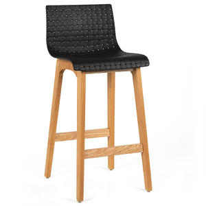 Byron Solid Oak Bar Stool in Black Acrylic
