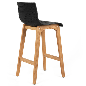 Byron Solid Oak Bar Stool in Black Acrylic