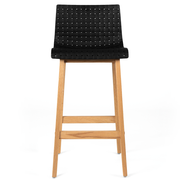 Byron Solid Oak Bar Stool in Black Acrylic
