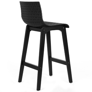 Byron Solid Oak Bar Stool in Black/Black Acrylic