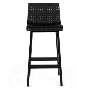 Byron Solid Oak Bar Stool in Black/Black Acrylic