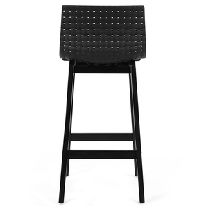 Byron Solid Oak Bar Stool in Black/Black Acrylic