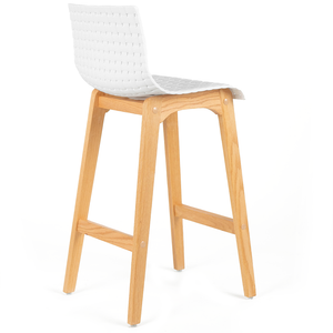 Byron Solid Oak Bar Stool in White Acrylic