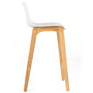 Byron Solid Oak Bar Stool in White Acrylic