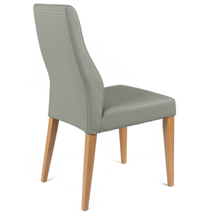 Calvin Leatherette Dining Chair in Oak/Light Grey